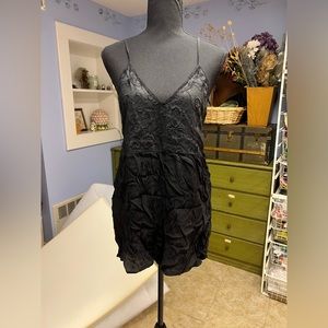 Black romper with lace detail